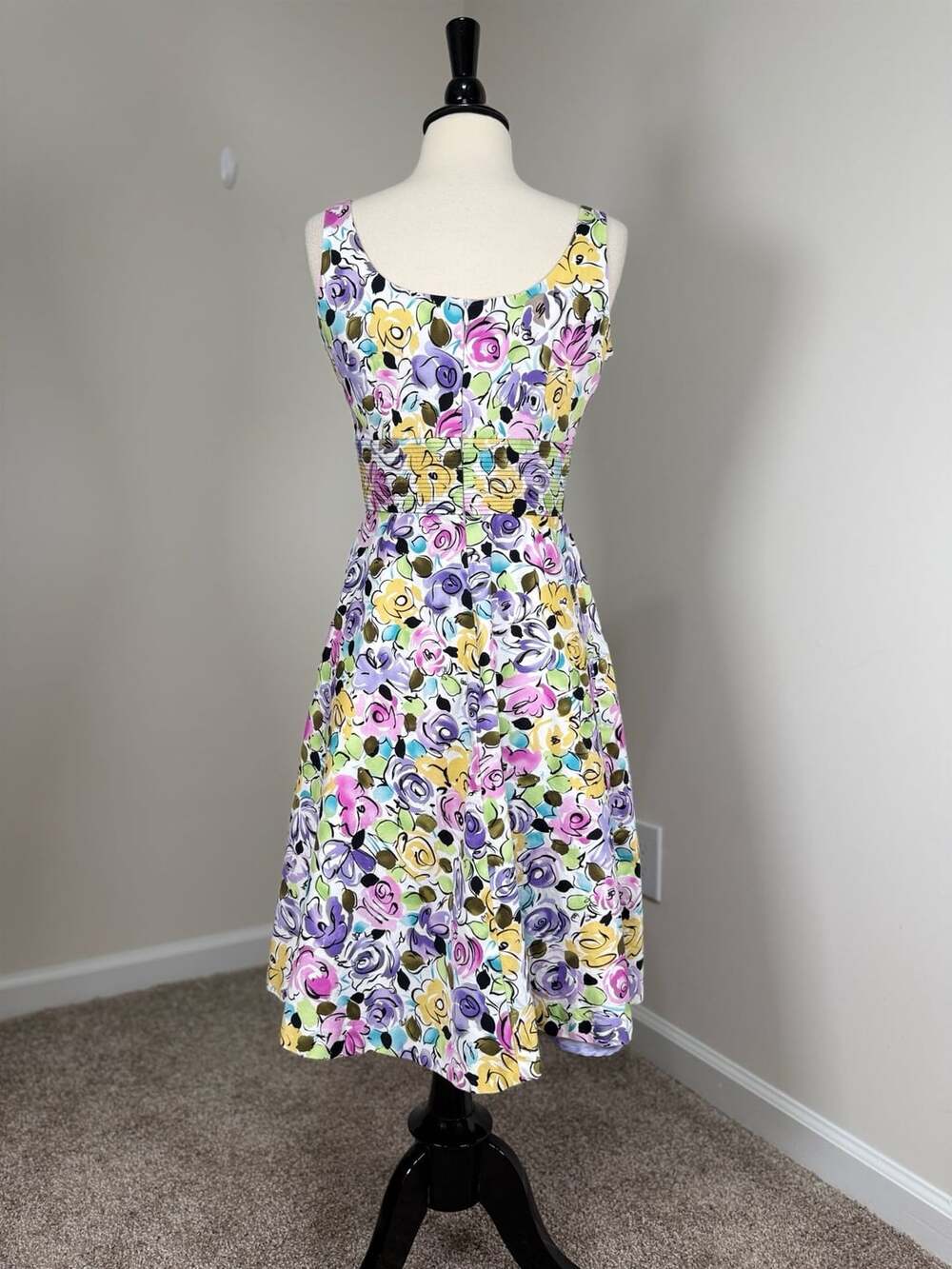 Donna Ricco Floral Sleeveless Fit and Flare Dress Garden Party Wedding Guest 4